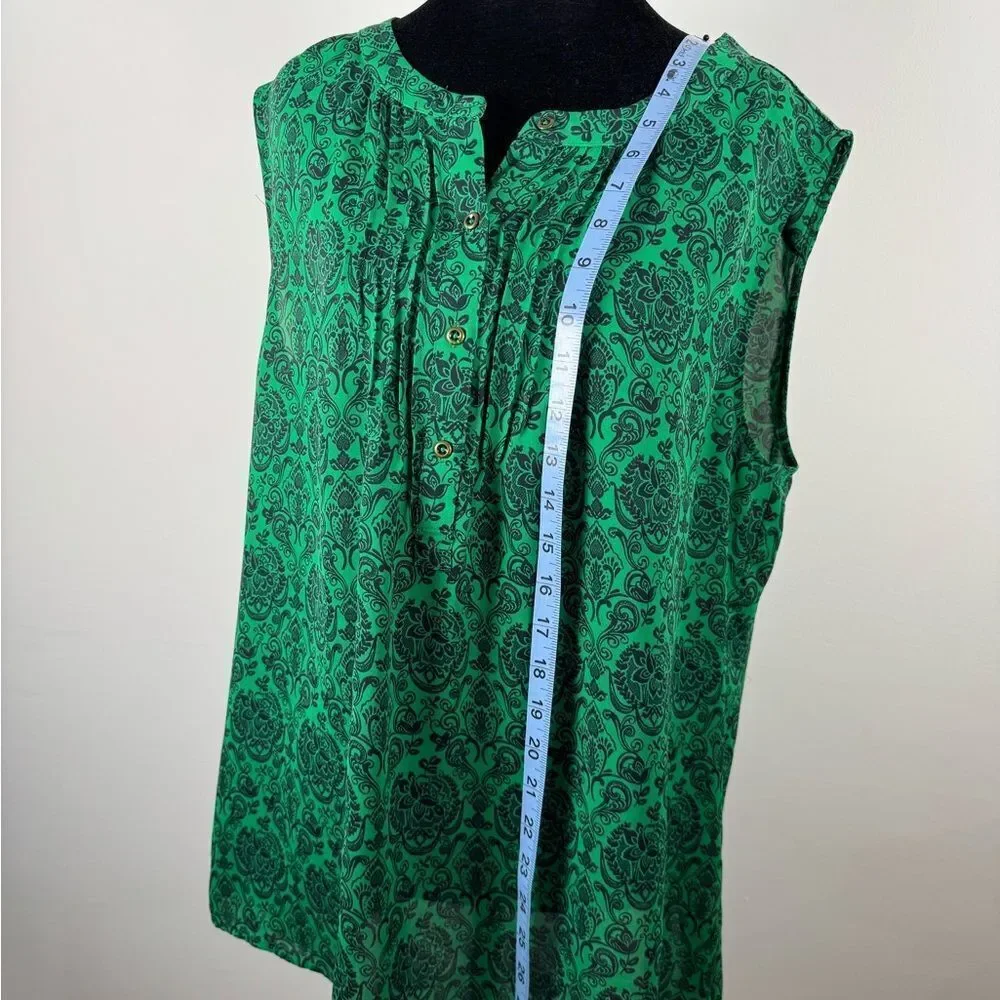 Banana Republic Green Sleeveless Blouse with Mandarin Collar - Picture 8 of 10